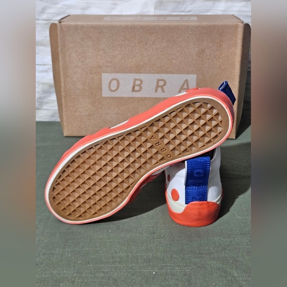 White and Orange Obra Men's Slip On Loafers - Picture 6 of 8